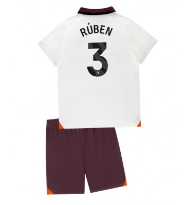Manchester City Ruben Dias #3 Borta Kläder Barn 2023-24 Kortärmad (+ Korta byxor)